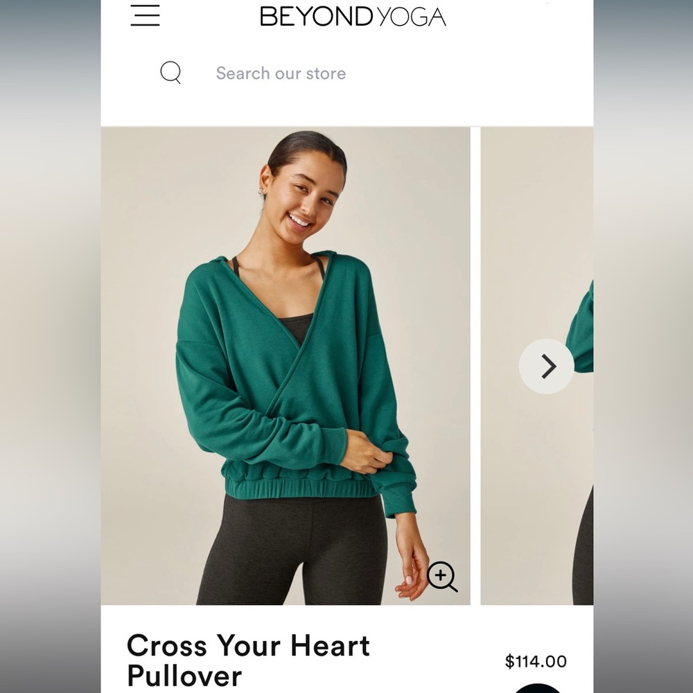 NWOT Beyond Yoga Cross Your Heart Pullover